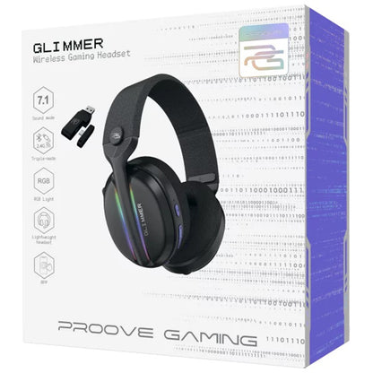 Sluchátka Gaming Wireless Proove Glimmer, RGB, BT / Wi-Fi / Wired, Černé Fialové WHGL00022016