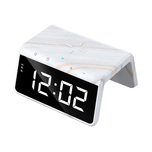 HAVIT W320 Digital Clock with QI Wireless Charging, White