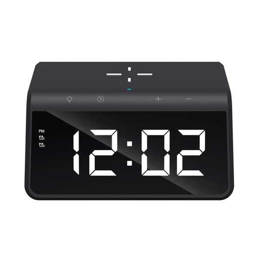 HAVIT W320 Digital Clock with QI Wireless Charging, Black