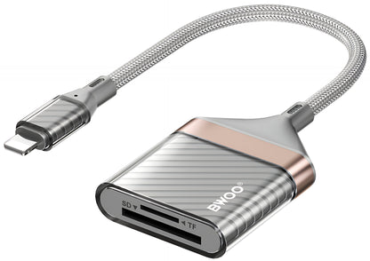 Čtečka karet Lightning BWOO BZ63, SD – microSD, šedá