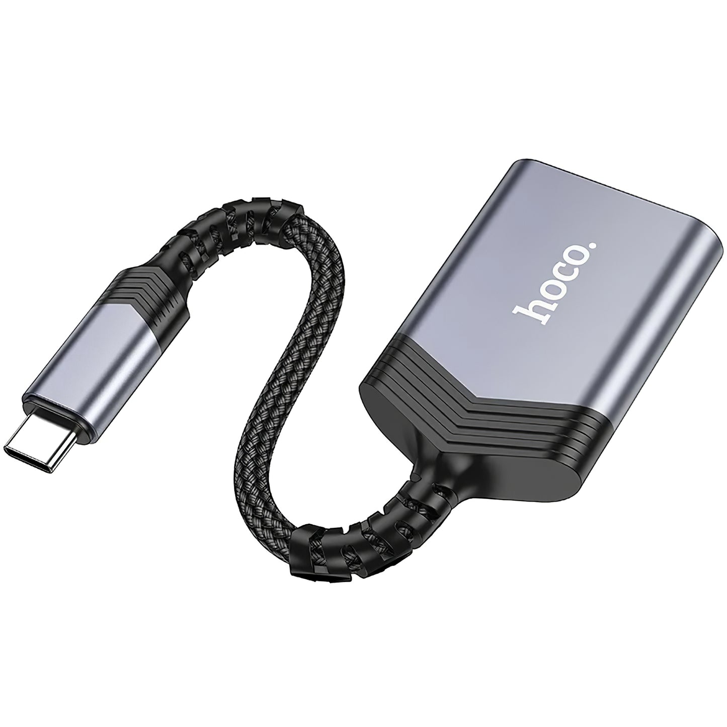 Čtečka karet Lightning HOCO UA25, SD - microSD, šedá