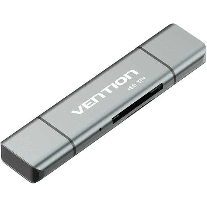 Čtečka karet USB / USB-C / microUSB Vention, SD - microSD, Šedá CCJH0