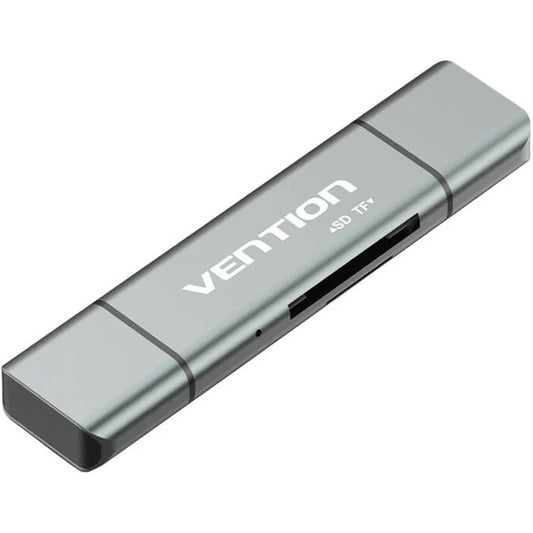 Čtečka karet USB / USB-C / microUSB Vention, SD - microSD, Šedá CCJH0