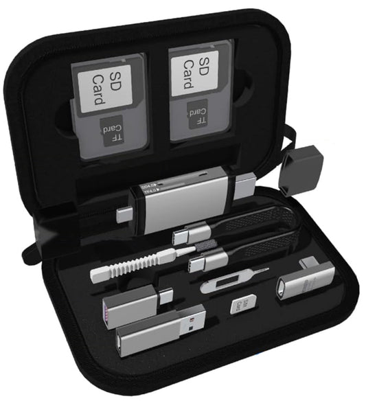 Čtečka karet USB / USB-C OEM OmniLink Pro-002 Travel, 7v1, Šedá