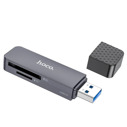 Čtečka karet USB 3.0 HOCO HB45, SD - microSD, šedá