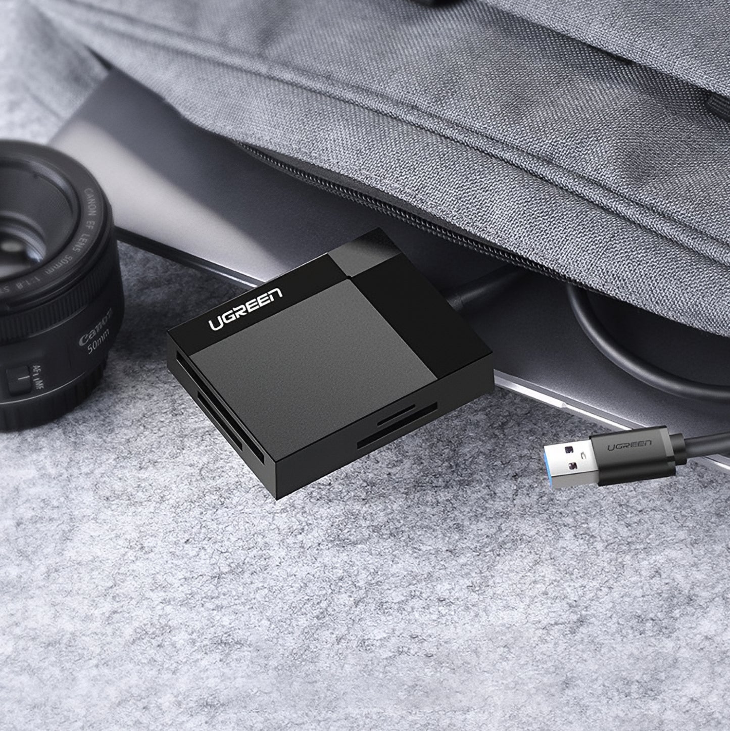 Čtečka karet USB 3.0 UGREEN CR125, SD - microSD - CF - MS, černá