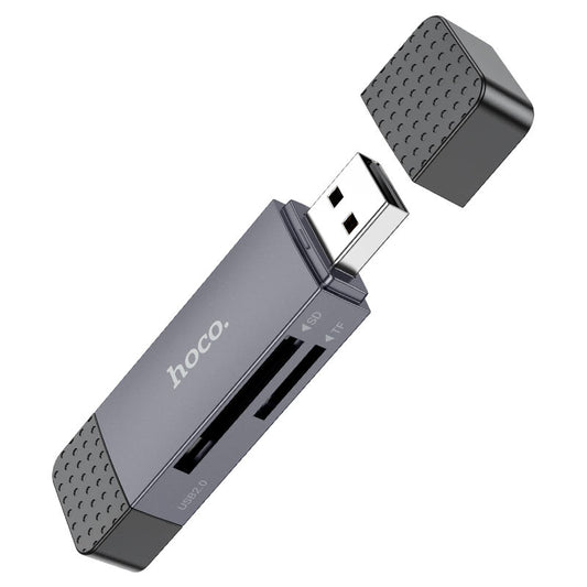 Čtečka karet USB 3.0 / USB-C HOCO HB45, SD - microSD, šedá