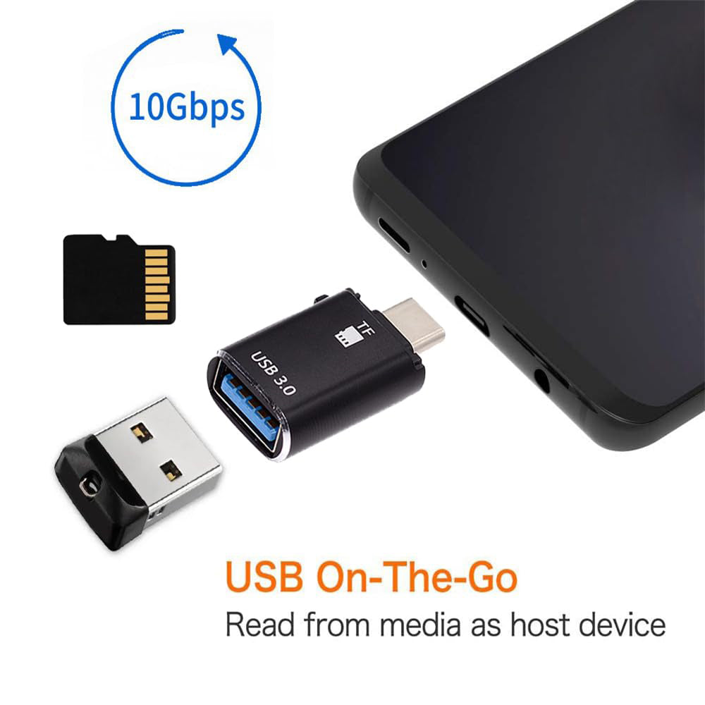 Čtečka karet USB-C Techsuit AluVoltX, USB-A (OTG) - microSD, černá