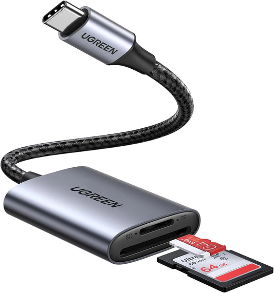 Čtečka karet USB-C UGREEN CM401, SD - microSD, šedá