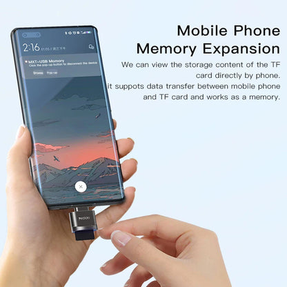 Čtečka karet USB-C Yesido GS19, USB-A (OTG) - microSD, šedá