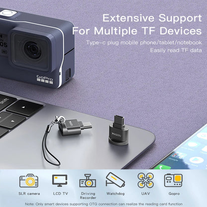 Čtečka karet USB-C Yesido GS19, USB-A (OTG) - microSD, šedá