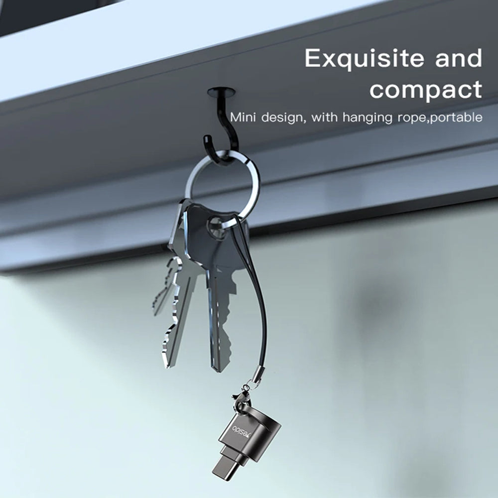 Čtečka karet USB-C Yesido GS19, USB-A (OTG) - microSD, šedá