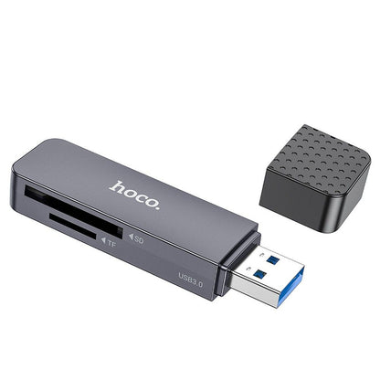 Čtečka karet USB HOCO HB45, SD - microSD, šedá