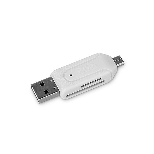 Čtečka karet USB / microUSB Forever, SD - microSD, bílá