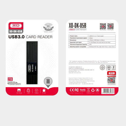 Čtečka karet USB 3.0 XO Design DK05B, SD - microSD, černá