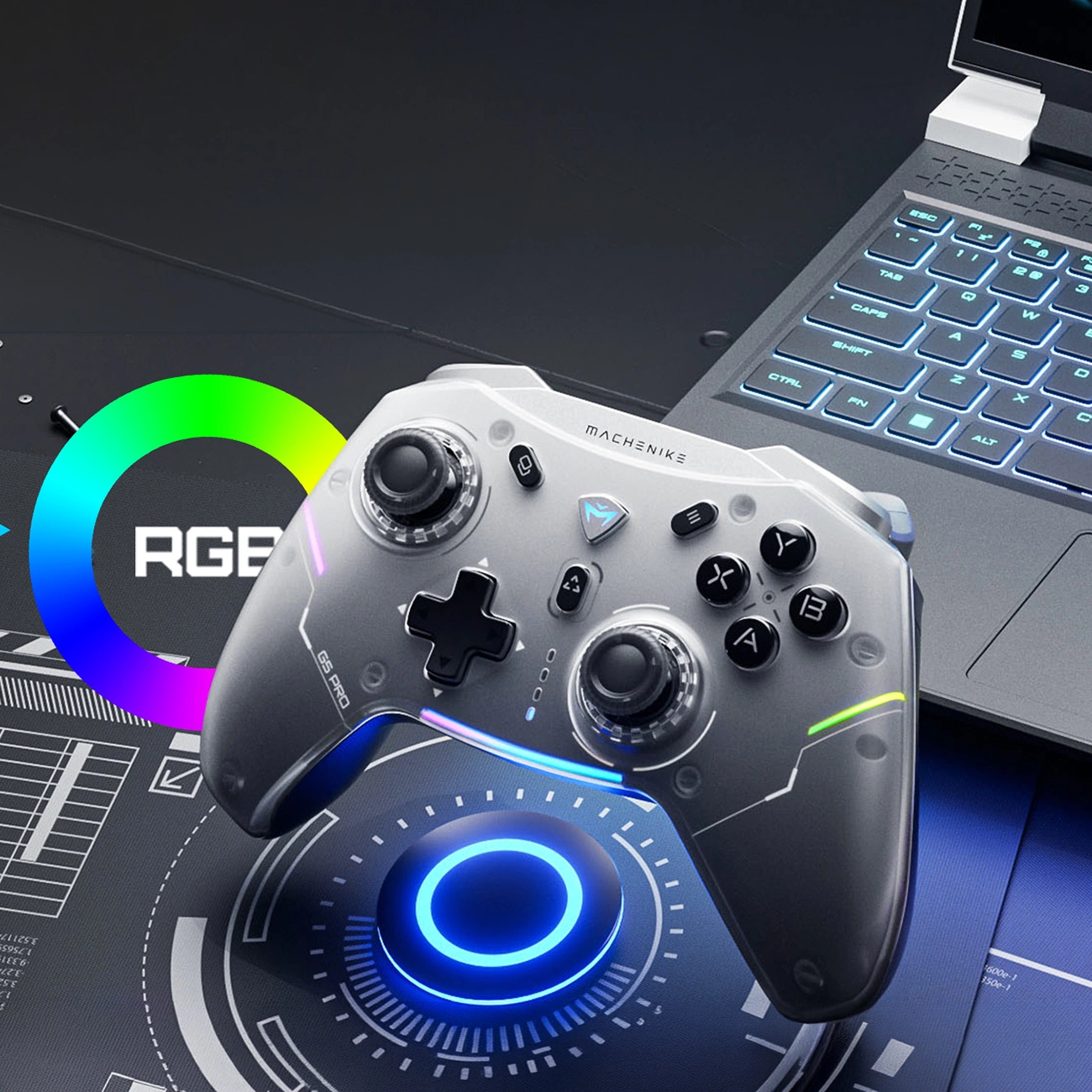 Ovladač Machenike G5Pro Max s nabíjecí stanicí, šedý