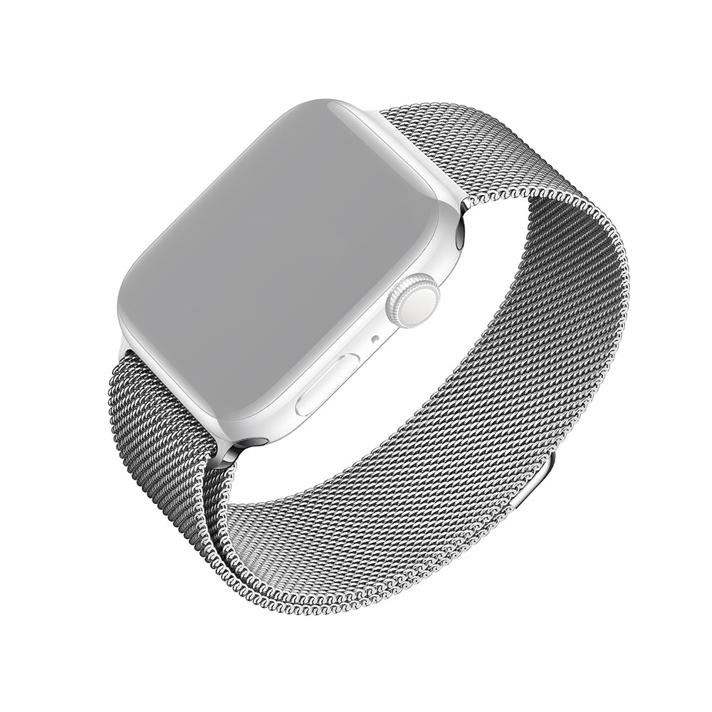 Fixed Mesh řemínek pro Apple Watch 49mm / 46mm / 45mm / 44mm / 42mm Series, Stříbrný