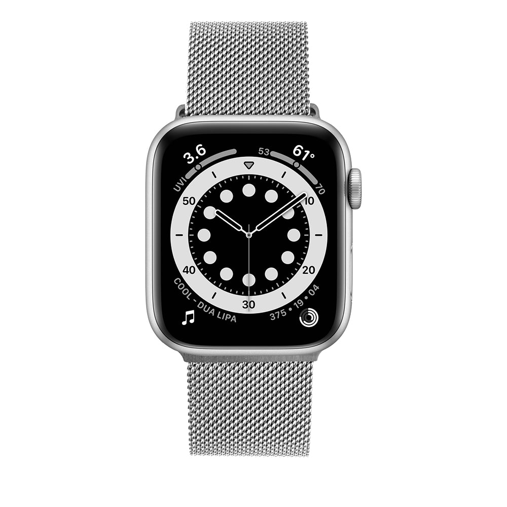 Fixed Mesh řemínek pro Apple Watch 49mm / 46mm / 45mm / 44mm / 42mm Series, Stříbrný