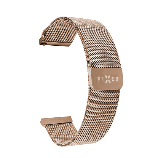 Řemínek Fixed Mesh pro Huawei Watch / Garmin Watch Series, 18mm, Růžově zlatý