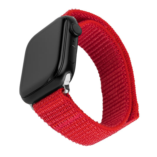 Sportovní nylonový řemínek Fixed pro Apple Watch 42mm / 41mm / 40mm / 38mm Series, červený