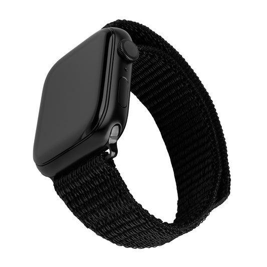 Sportovní nylonový řemínek Fixed pro Apple Watch 49mm / 46mm / 45mm / 44mm / 42mm Series, černý