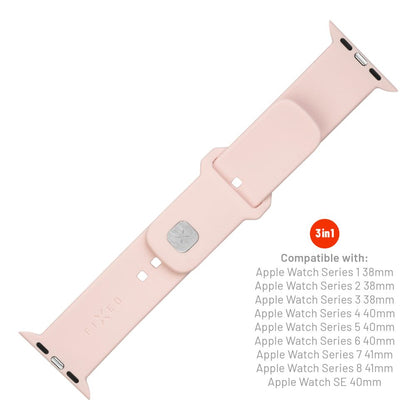 Fixed Silicone Sporty řemínek pro Apple Watch 42mm / 41mm / 40mm / 38mm Series, Růžový