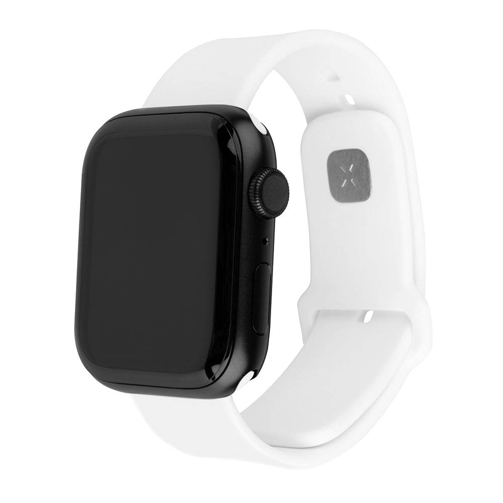 Fixed Silicone Sporty řemínek pro Apple Watch 49mm / 46mm / 45mm / 44mm / 42mm Series, Bílá