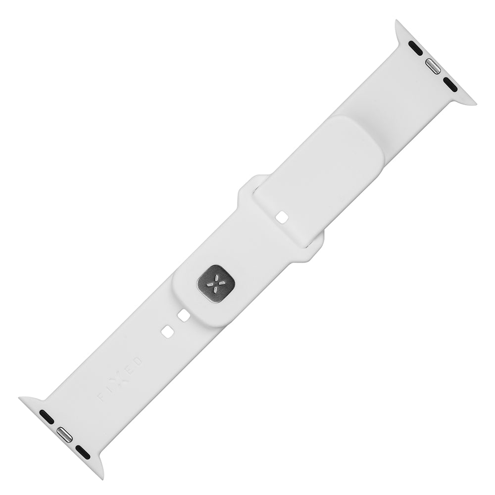 Fixed Silicone Sporty řemínek pro Apple Watch 49mm / 46mm / 45mm / 44mm / 42mm Series, Bílá