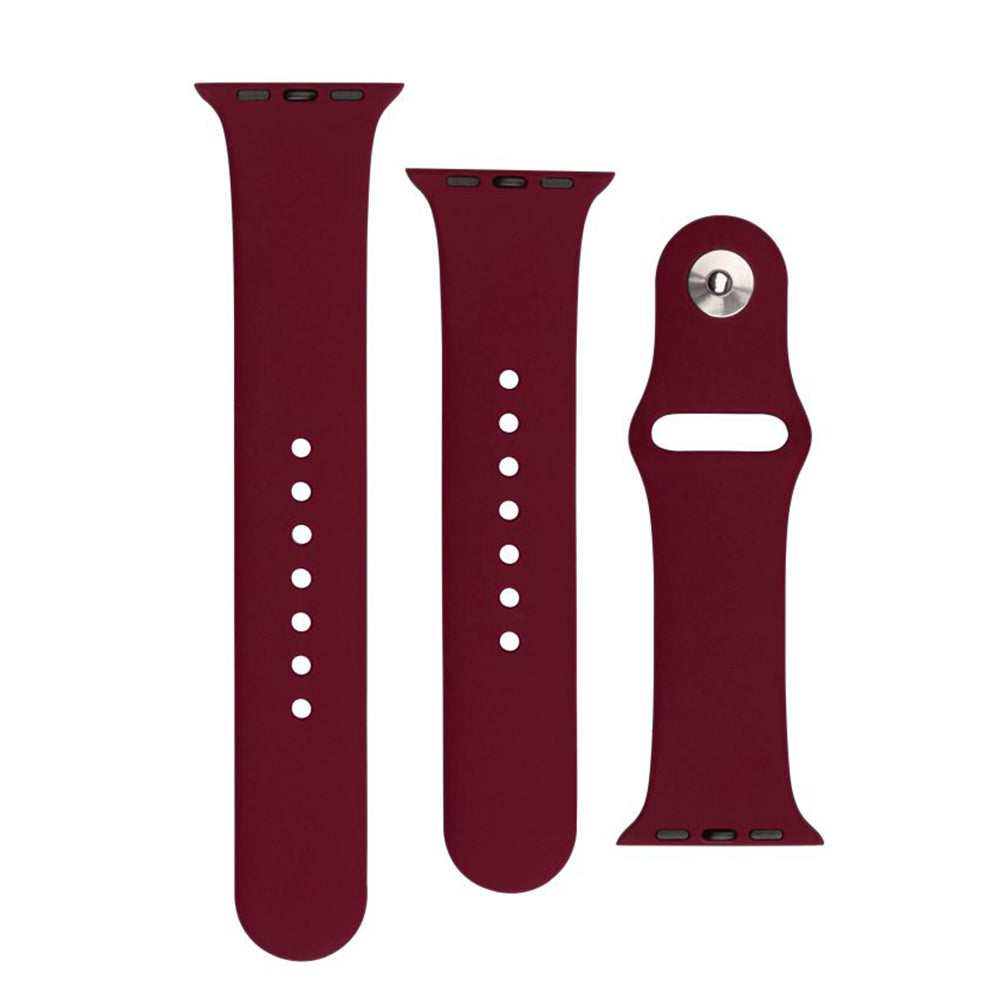 Fixed Silicone Sporty řemínek pro Apple Watch 49mm / 46mm / 45mm / 44mm / 42mm Series, Višňová