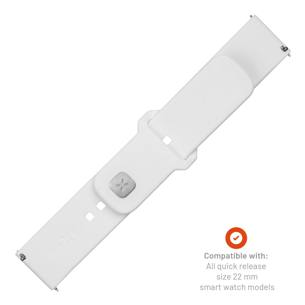 Fixed Silicone Sporty řemínek pro Huawei Watch / Xiaomi Watch Series, 22mm, Bílá