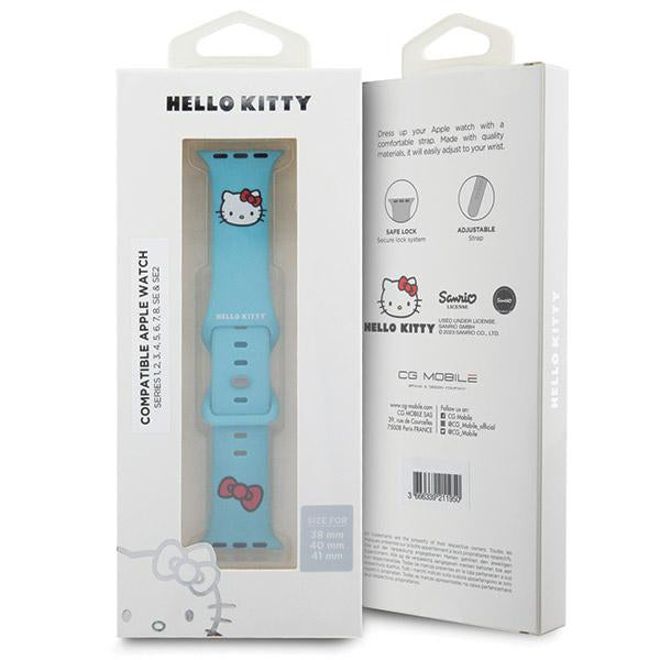 Hello Kitty Silicone Kitty Head Strap for Apple Watch 42mm / 41mm / 40mm / 38mm Series, Blue