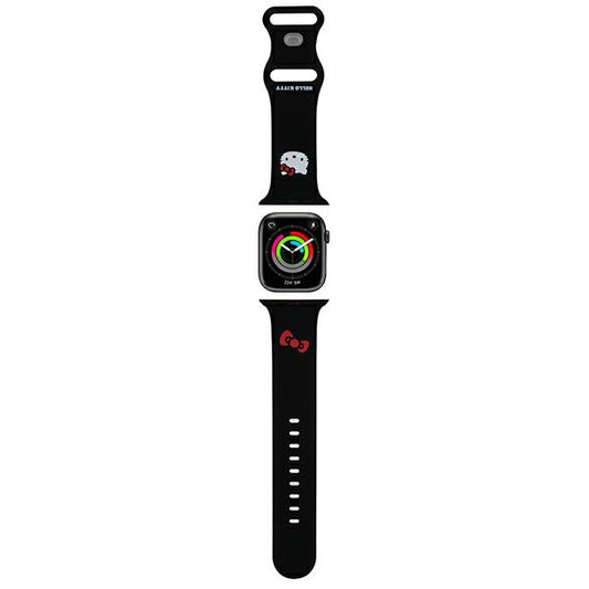 Hello Kitty Silicone Kitty Head Strap for Apple Watch 49mm / 46mm / 45mm / 44mm / 42mm Series, Black