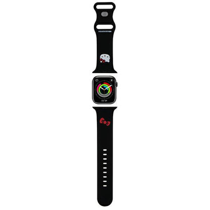 Řemínek Hello Kitty Silicone Kitty Head pro Apple Watch 49mm / 46mm / 45mm / 44mm / 42mm Series, černý
