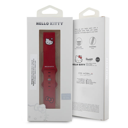 Řemínek Hello Kitty Silicone Kitty Head pro Samsung Galaxy Watch / Huawei Watch 46mm / 45mm / 41mm Series, červený.