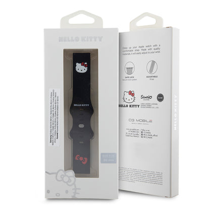 Řemínek Hello Kitty Silicone Kitty Head pro Samsung Galaxy Watch / Huawei Watch Series, Černý