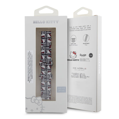 Popruh Hello Kitty Silicone Tags Graffiti pro Samsung Galaxy Watch / Huawei Watch Series, Černý