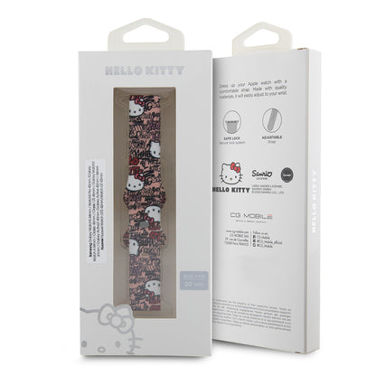 Řemínek Hello Kitty Silicone Tags Graffiti pro Samsung Galaxy Watch / Huawei Watch Series, Růžový