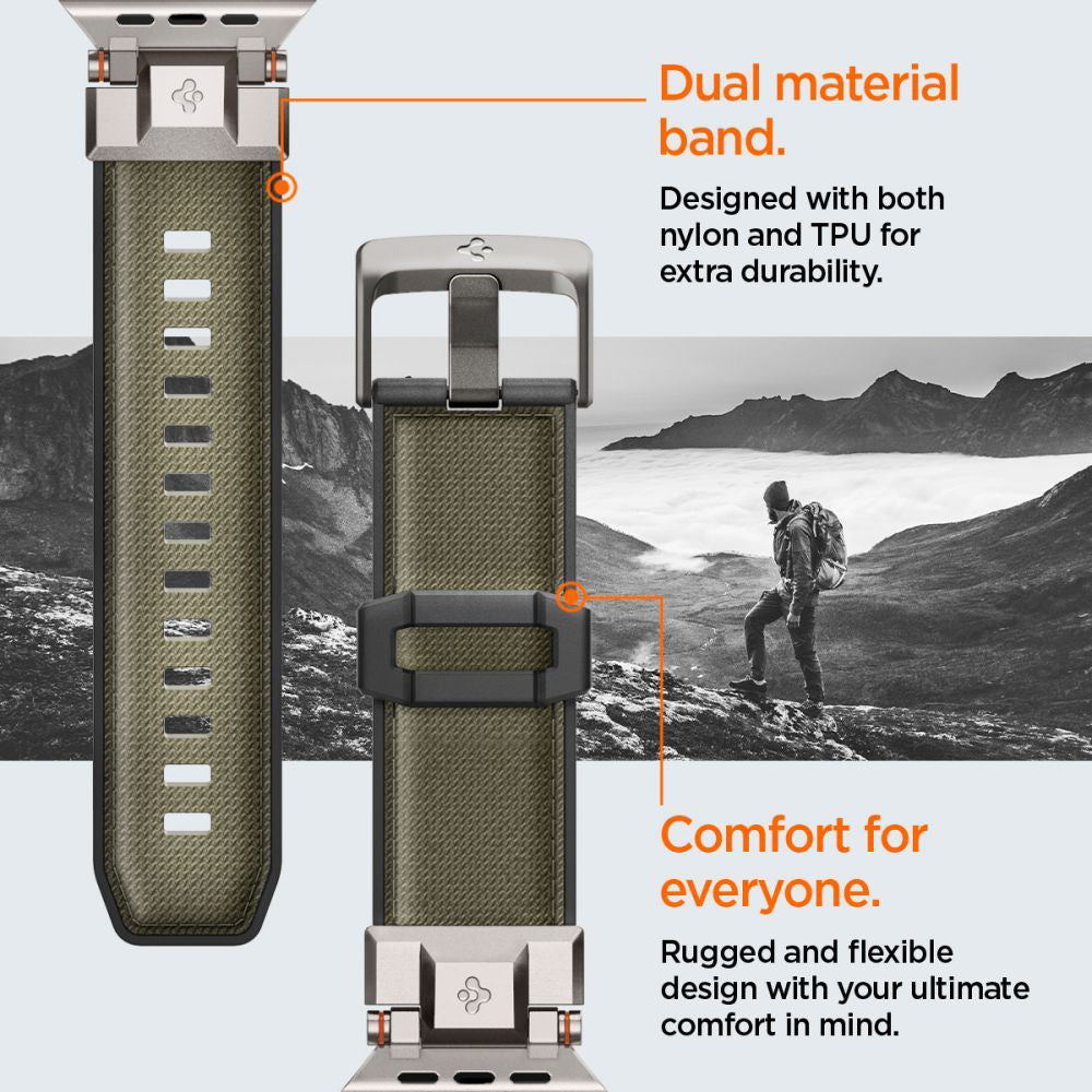 Popruh Spigen DuraPro Armor pro Apple Watch 49mm / 46mm / 45mm / 44mm / 42mm Series, zelený