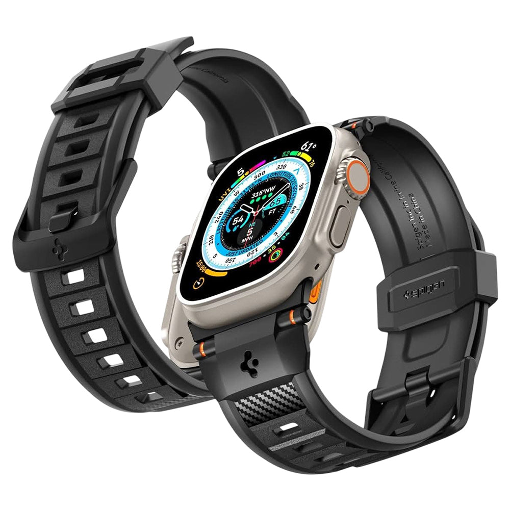 Řemínek Spigen Rugged pro Apple Watch 49mm / 46mm / 45mm / 44mm / 42mm Series, černý AMP07105