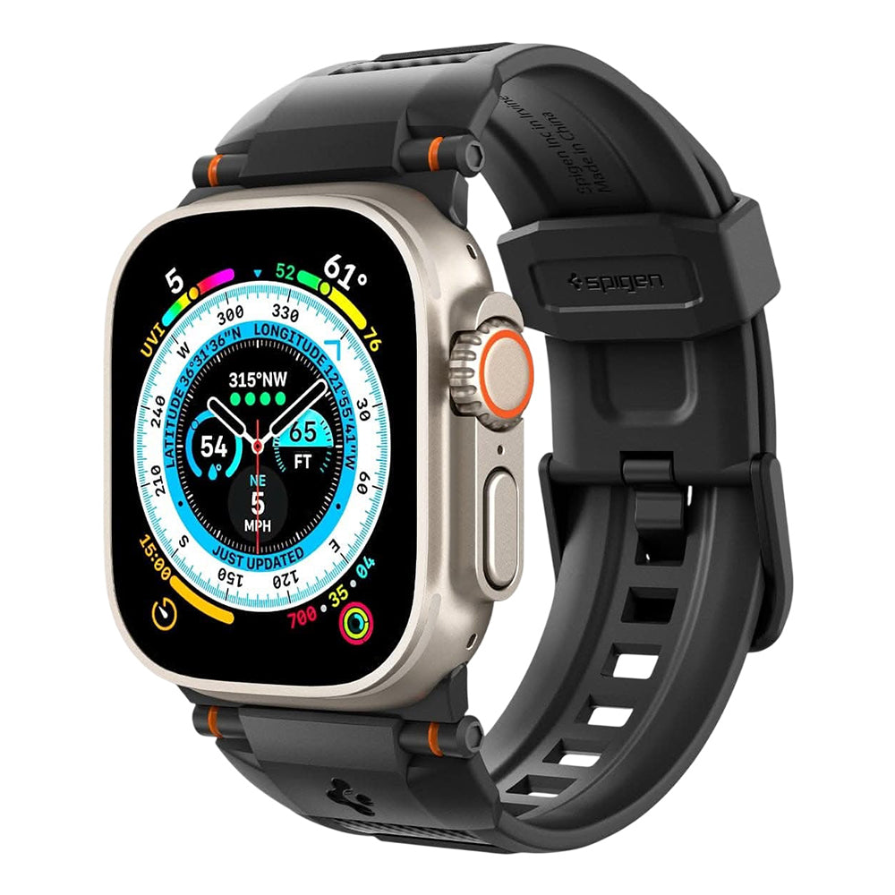 Řemínek Spigen Rugged pro Apple Watch 49mm / 46mm / 45mm / 44mm / 42mm Series, černý AMP07105