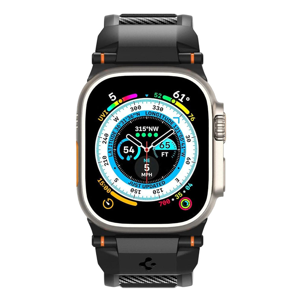Řemínek Spigen Rugged pro Apple Watch 49mm / 46mm / 45mm / 44mm / 42mm Series, černý AMP07105