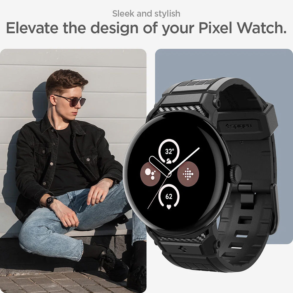 Řemínek Spigen Rugged pro Google Pixel Watch 45mm Series, černý AMP07600