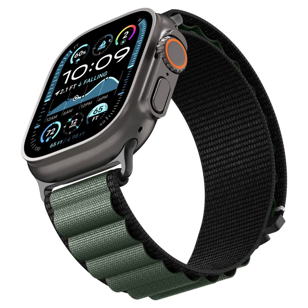 Popruh Spigen WBF1 pro Apple Watch 49mm / 46mm / 45mm / 44mm Series, Černá Zelená