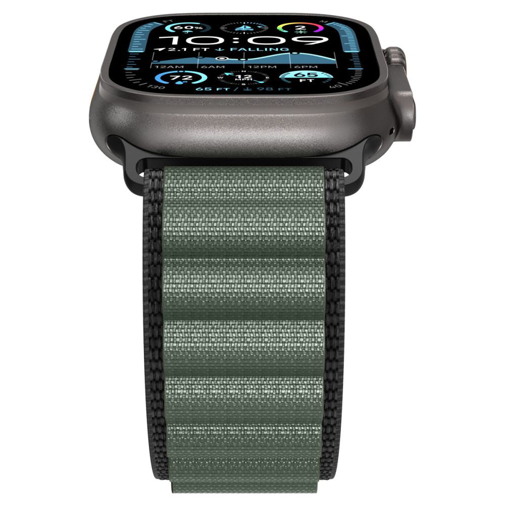 Popruh Spigen WBF1 pro Apple Watch 49mm / 46mm / 45mm / 44mm Series, Černá Zelená