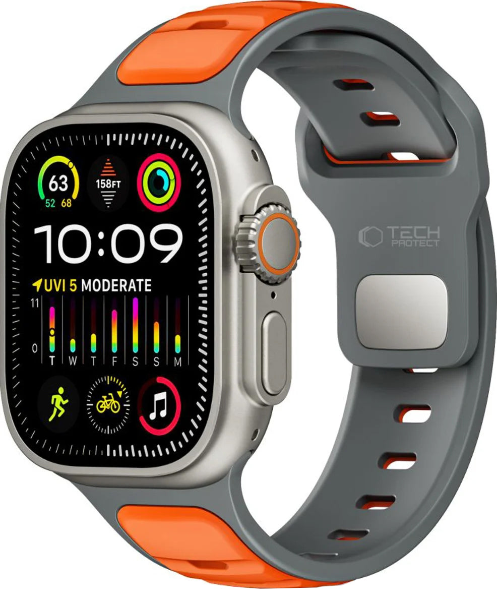 Pásek Tech-Protect Iconband Line pro Apple Watch 49mm / 46mm / 45mm / 44mm Series, Šedooranžová