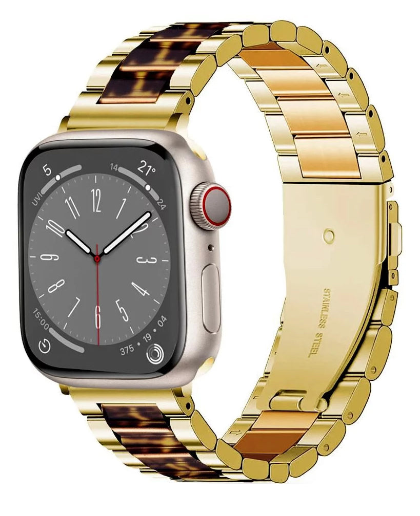 Řemínek Tech-Protect Modern Leopard pro Apple Watch 42mm / 41mm / 40mm Series, Zlatý