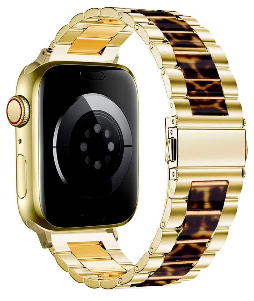 Řemínek Tech-Protect Modern Leopard pro Apple Watch 42mm / 41mm / 40mm Series, Zlatý
