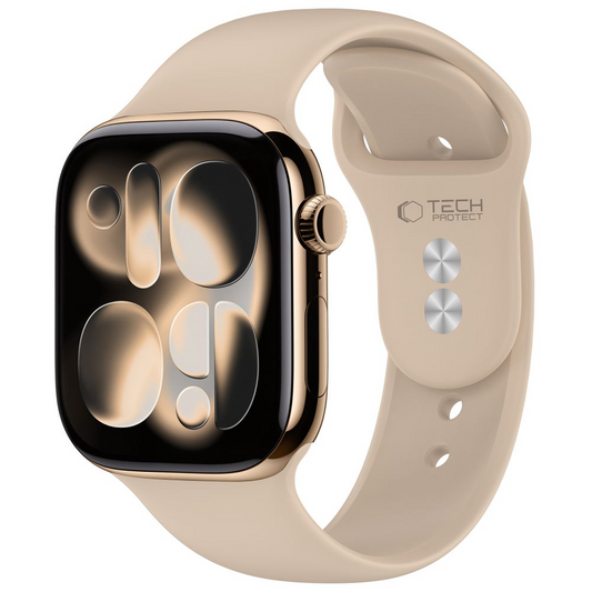 Tech-Protect silikonový řemínek pro Apple Watch 49mm / 46mm / 45mm / 44mm Series, béžový