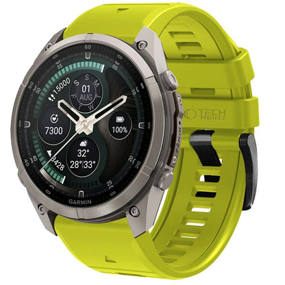 Silikonový řemínek Techsuit pro Garmin Fenix 5X / 5X Plus / 6X / 6X Pro / 7X / 8 / 8 Pro / 9 / 9 Pro, zelený