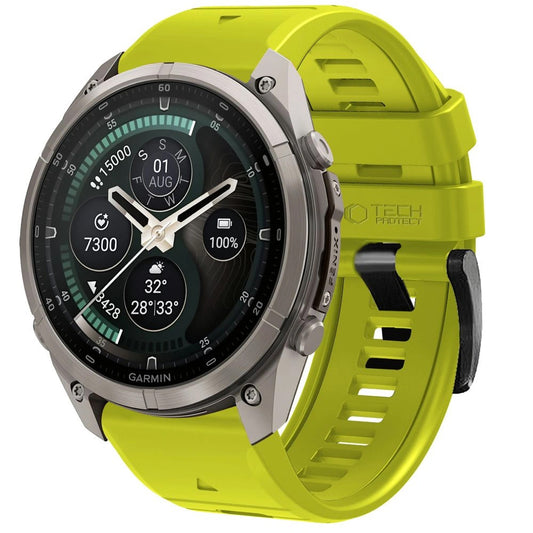Silikonový řemínek Techsuit pro Garmin Fenix 5X / 5X Plus / 6X / 6X Pro / 7X / 8 / 8 Pro / 9 / 9 Pro, zelený